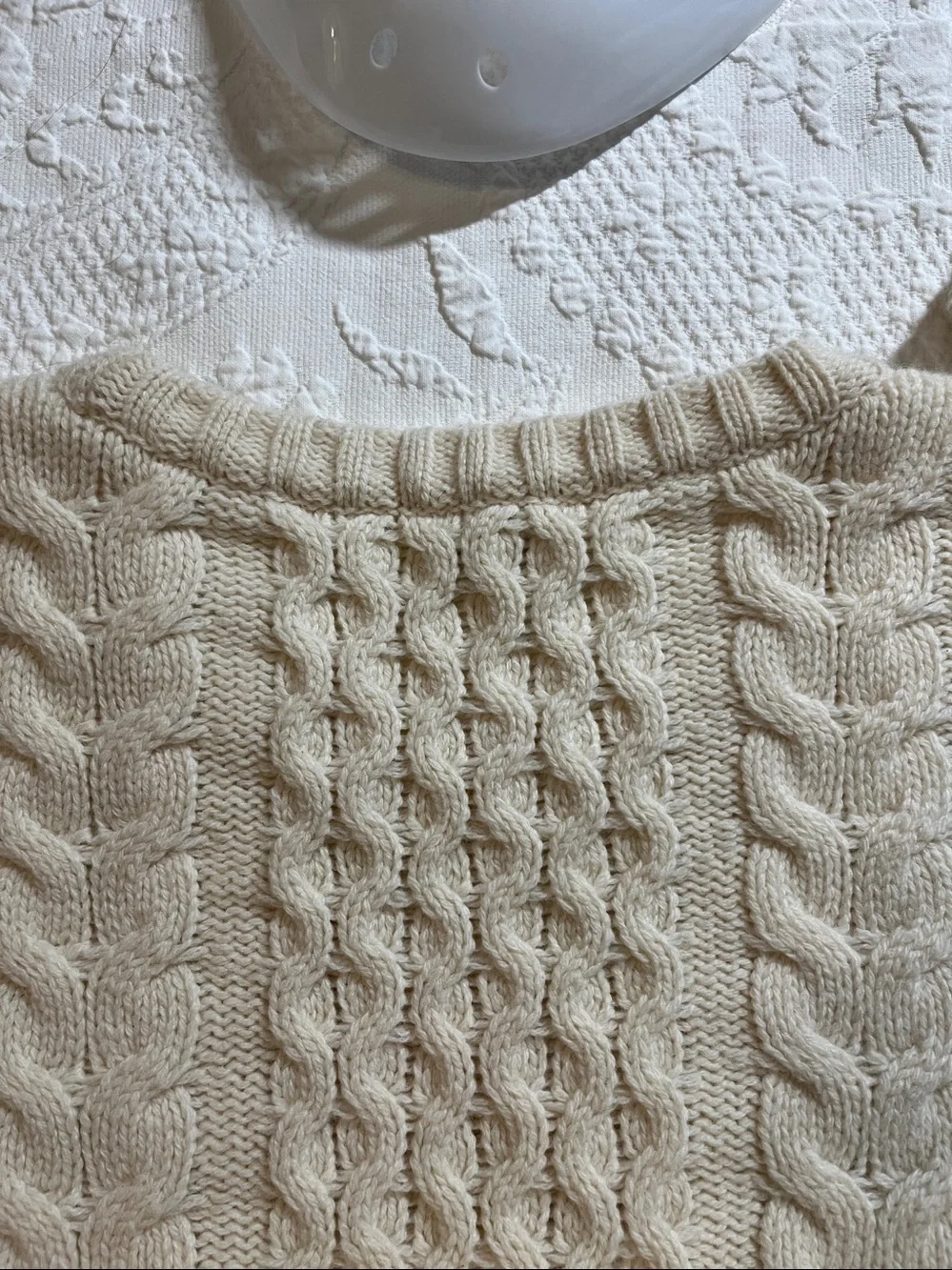 JJill Lambswool Women’s Cream Cable Knit Sweater